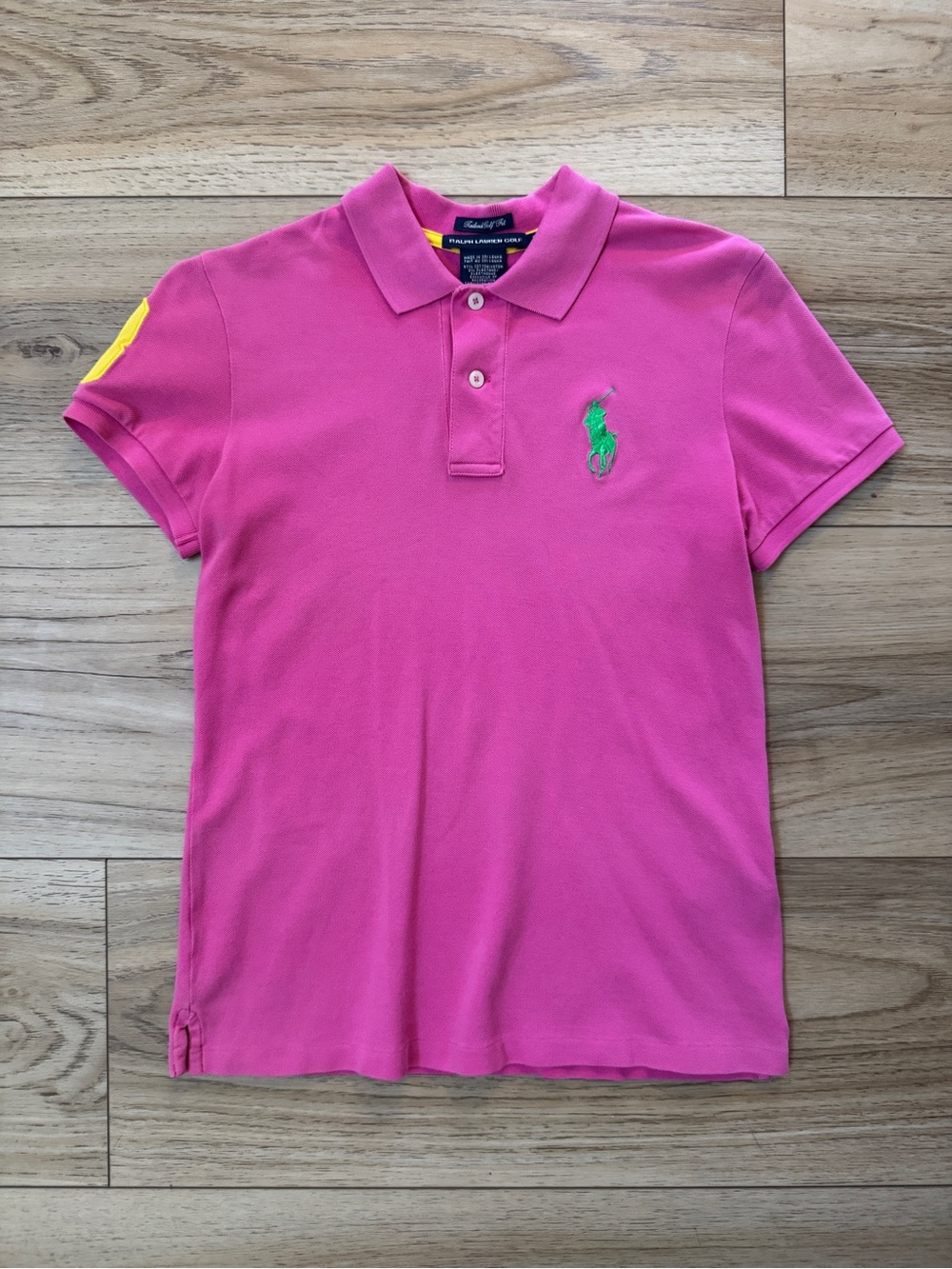 Ralph Lauren Polo Golf Pink Big Pony Polo Shirt Sz S Tailored Golf Fit #3 Preppy